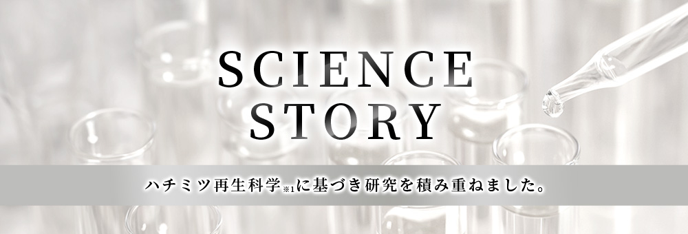 SCIENCE STORY - ハチミツ再生科学※1に基づき研究を積み重ねました。